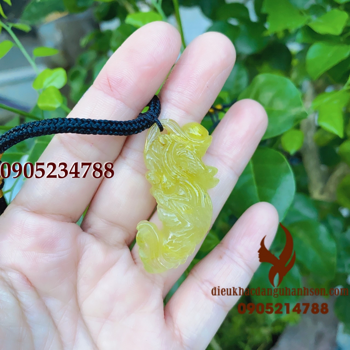 Mặt dây chuyền cá chép hóa rồng Thạch anh tóc vàng thiên nhiên (Mã sản phẩm: CC01)