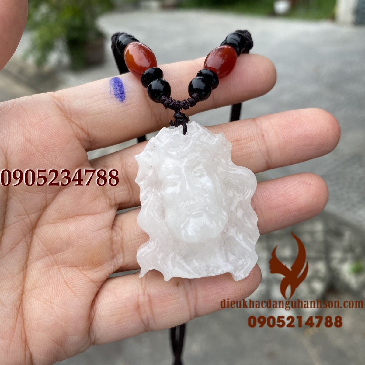 Mặt dây chuyền chúa Giêsu ngọc Onyx tự nhiên (Mã sản phẩm: CG24)