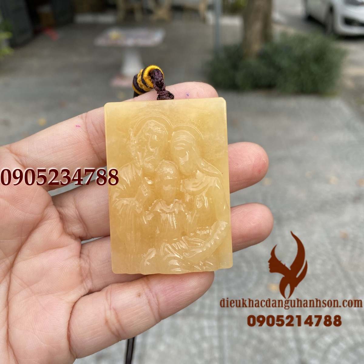 Mặt dây chuyền gia đình chúa Ngọc Hoàng Long tự nhiên (Mã sản phẩm: CG25)