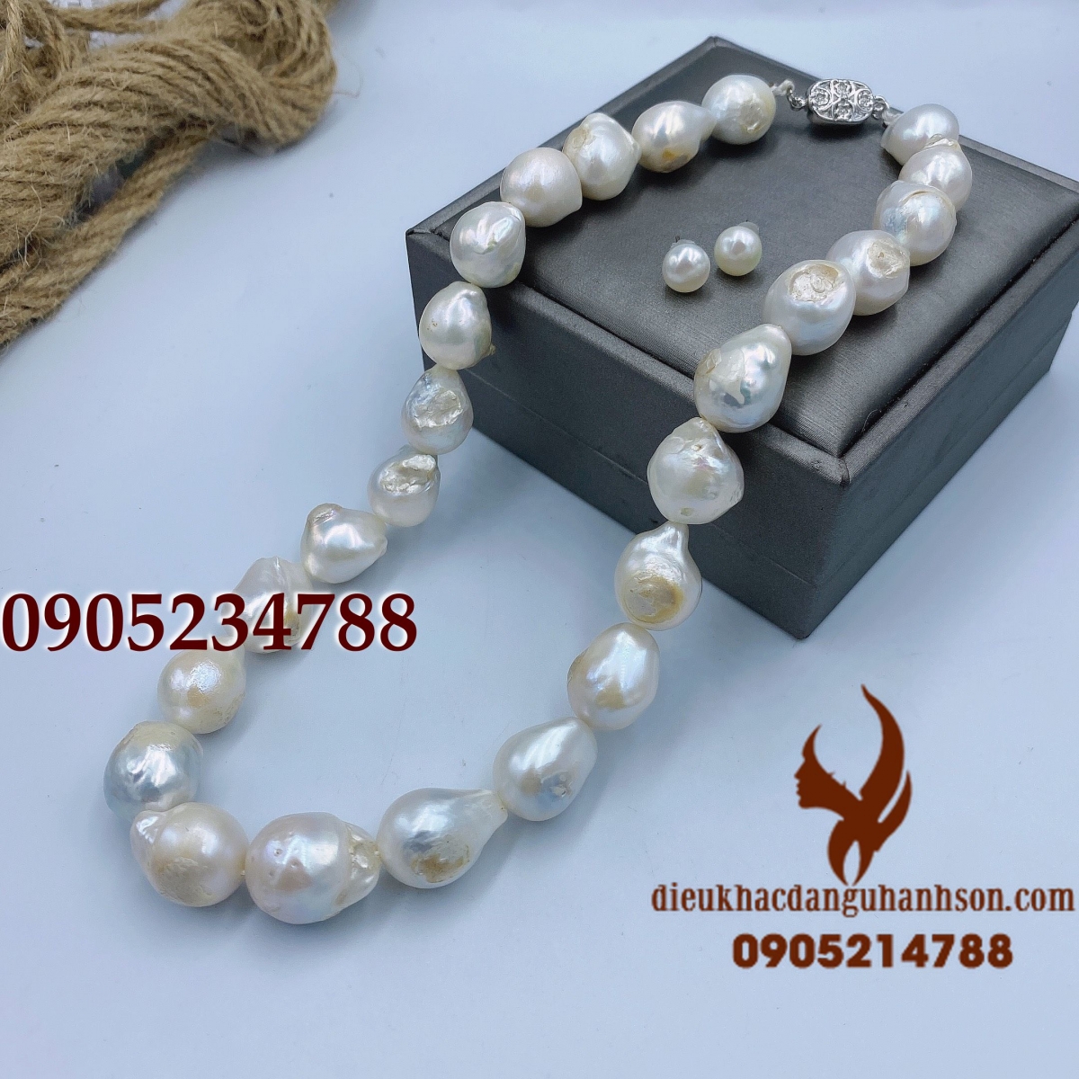 Combo vòng cổ vòng tay ngọc trai nước mặn size 10 ly  vip (Mã sản phẩm: NT07)