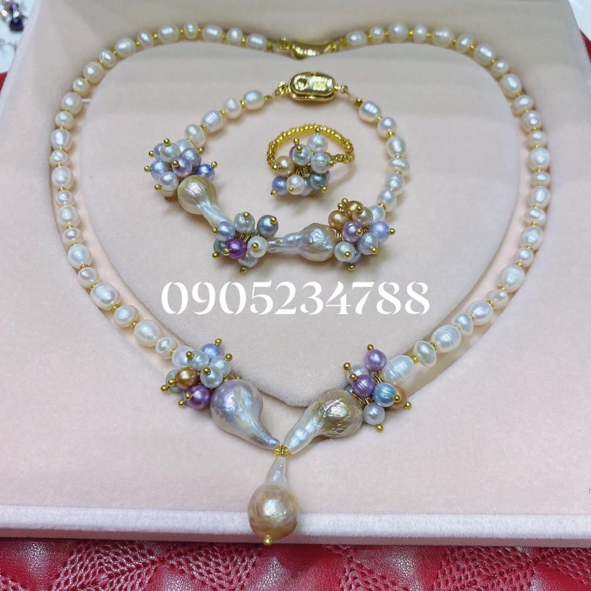 Bộ ngọc trai nước mặn tứ quý (NT13)