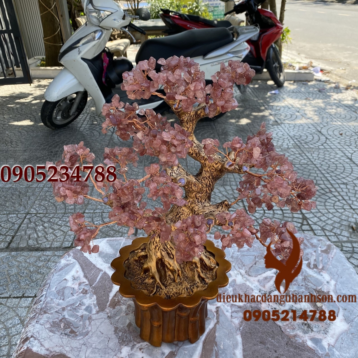 Cây tài lộc thạch anh dâu tây cao 40 cm (Mã sản phẩm: TL22)