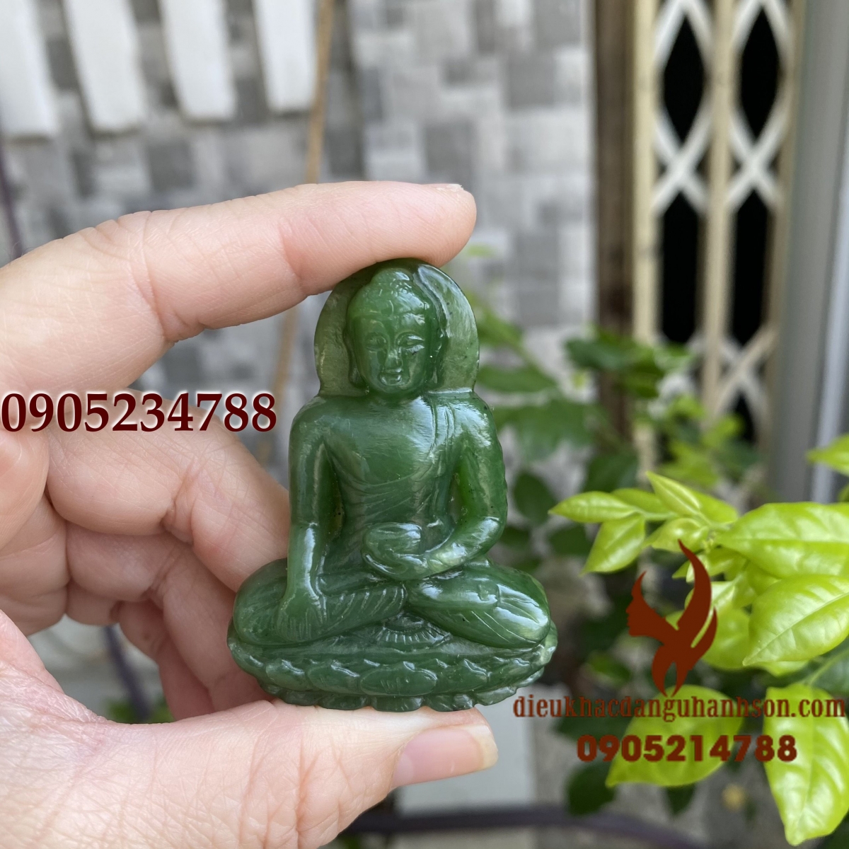 Mặt dây chuyền phật a di đà Ngọc bích canada tự nhiên (Mã sản phẩm: ADD53)