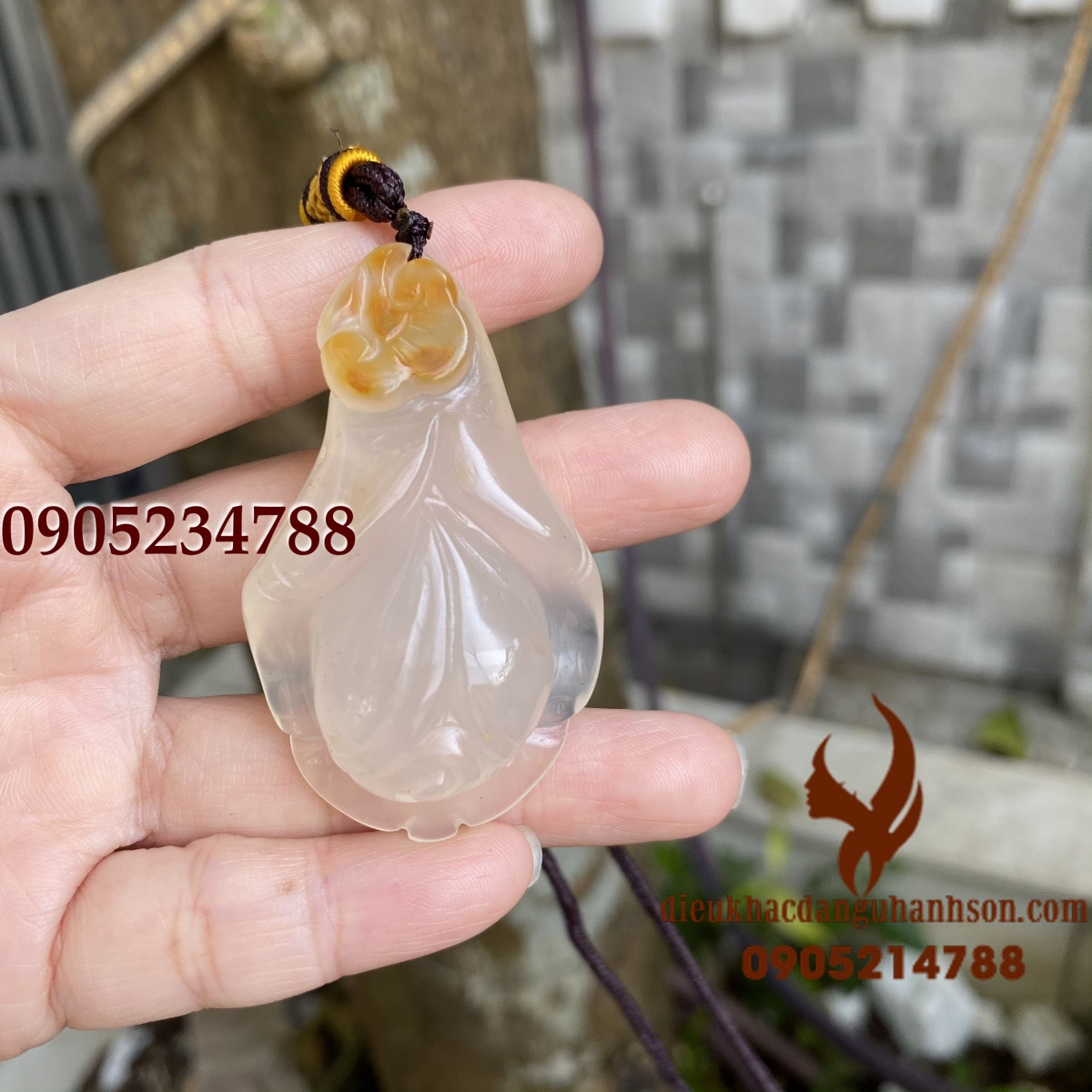 Mặt dây chuyền bắp cải đá nam hồng tự nhiên (Mã sản phẩm: BC02)