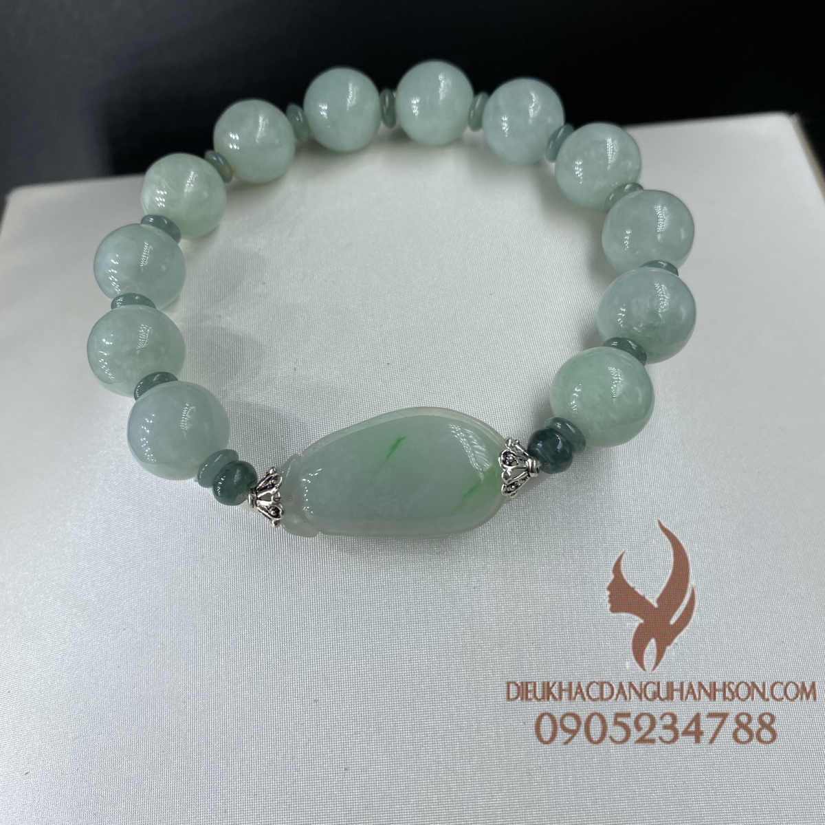 Vòng tay ngọc cẩm thạch mymamar thiên nhiên mix phụ kiện (Mã sản phẩm: VTPK16)