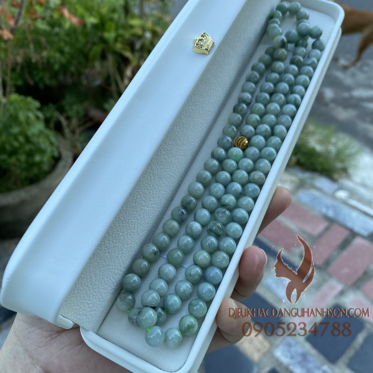 Chuỗi 108 hạt ngọc cẩm thạch size 8 ly tự nhiên (Mã sản phẩm: CC02)