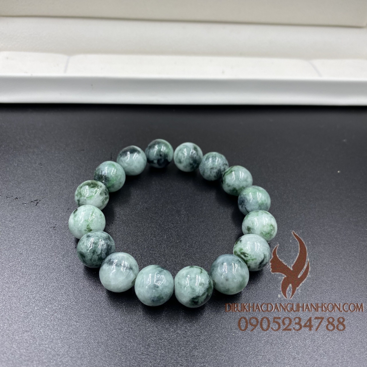 Vòng tay Ngọc cẩm thạch Myanmar thiên nhiên size 13 ly  (Mã sản phẩm: VT48)