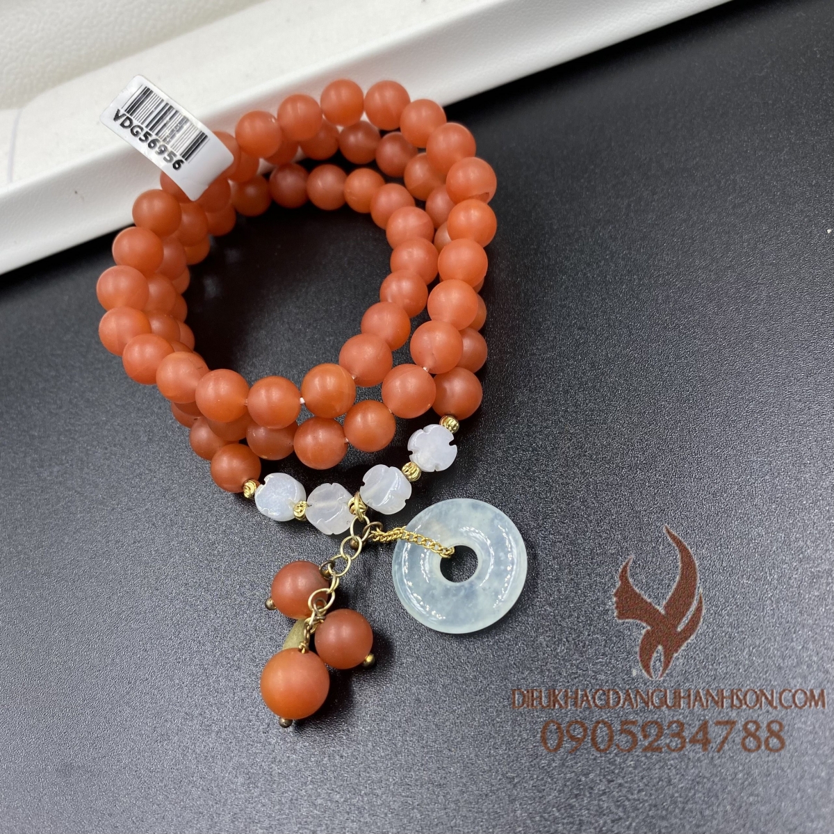 Vòng tay đá Nam hồng thiên nhiên mix charm (Mã sản phẩm: VTPK18)