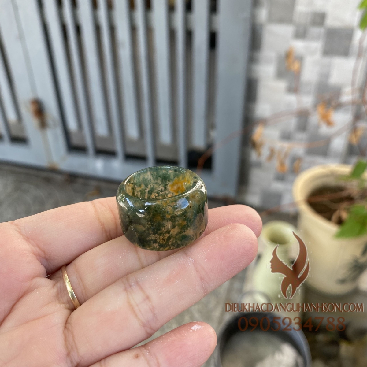 Nhẫn càng long ngọc băng tảo thiên nhiên (Mã sản phẩm: ND08)