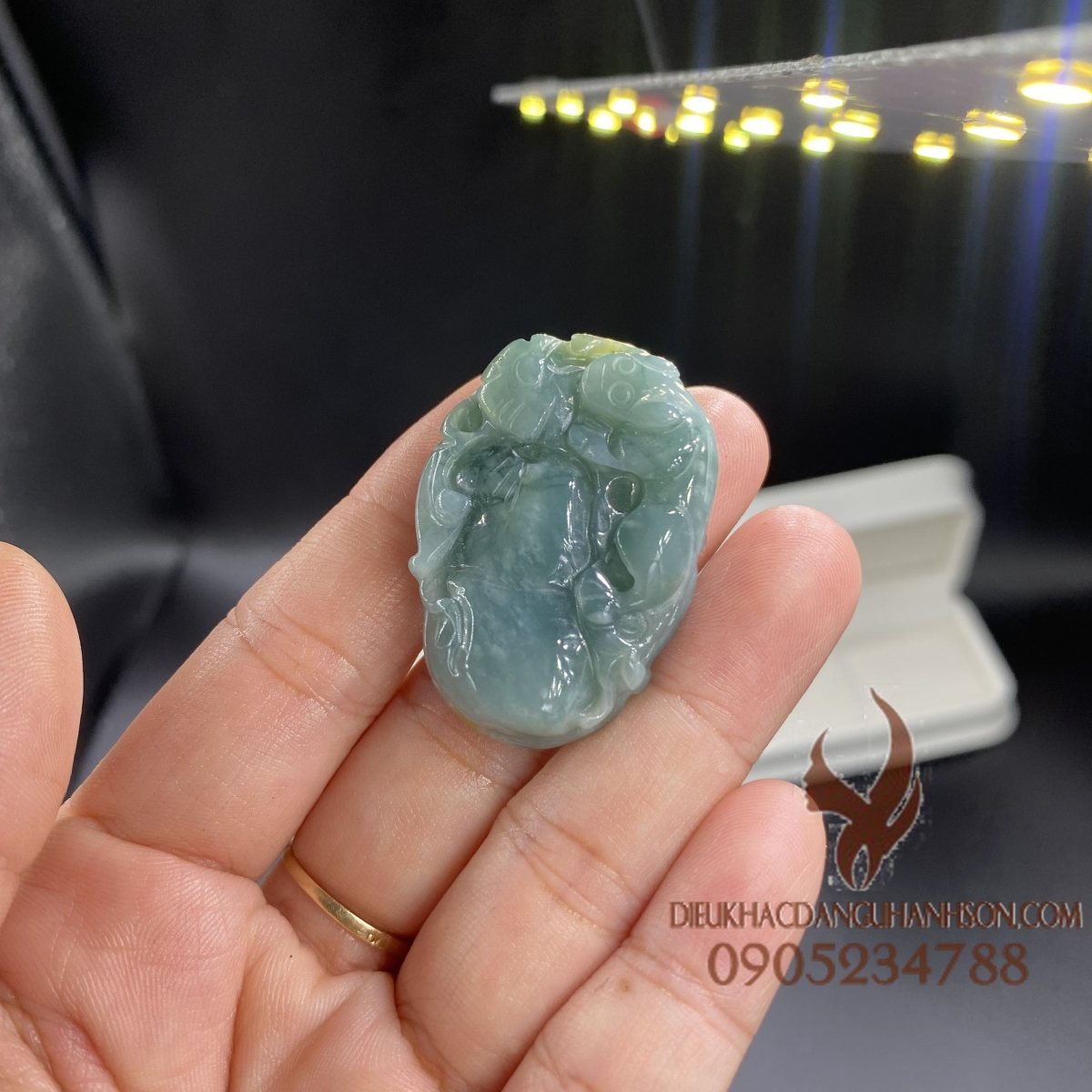 Mặt dây chuyền hồ lô ngọc cẩm thạch Myanmar tự nhiên (Mã sản phẩm: DQ52)
