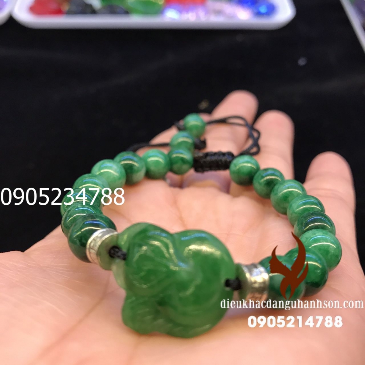 Vòng tay Hồ ly Ngọc Cẩm thạch tự nhiên VTHL01