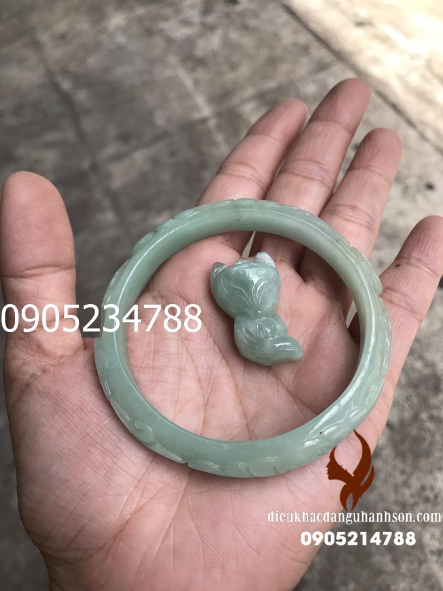 Combo Vòng tay Ngọc Cẩm thạch kèm hồ ly VTBL12