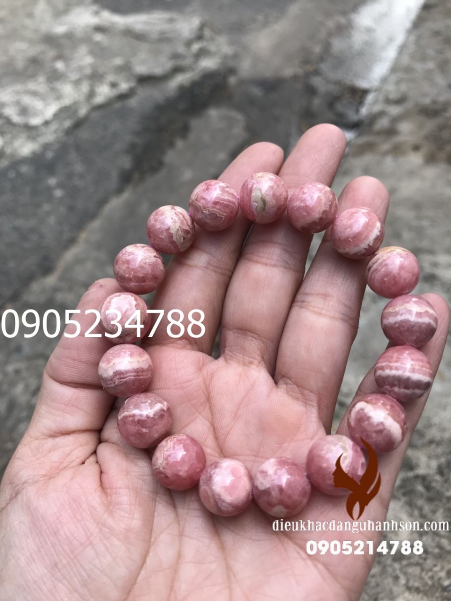 Vòng Tay Đá Đào Hoa size 12 ly VT15