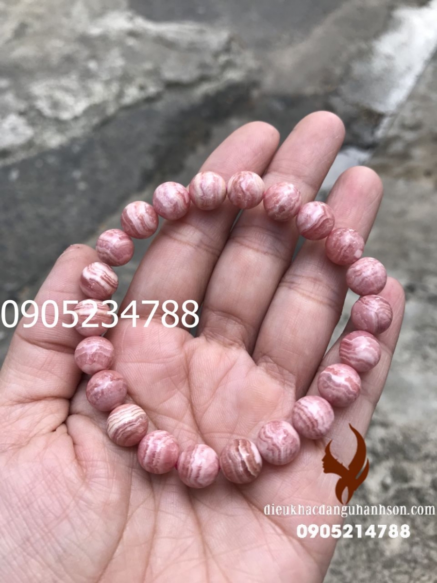 Vòng Tay Đá Đào Hoa size 10 ly VT14