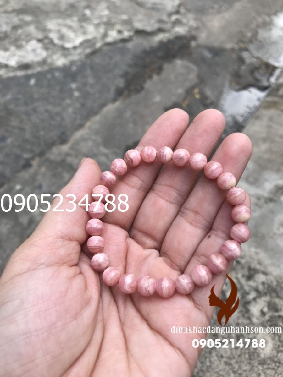 Vòng Tay Đá Đào Hoa size 8 ly VT11