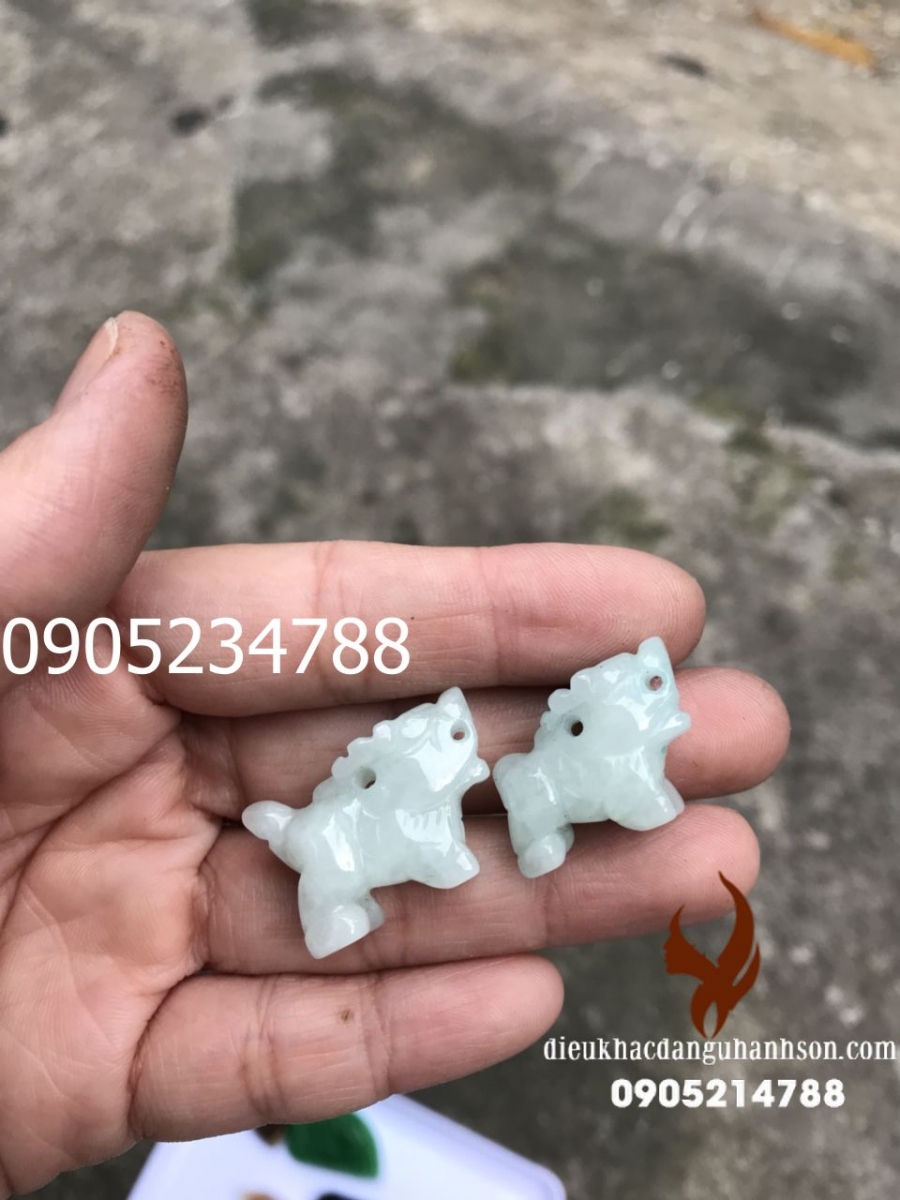 Kỳ lân (tỳ hưu) ngọc cẩm thạch tự nhiên TH24