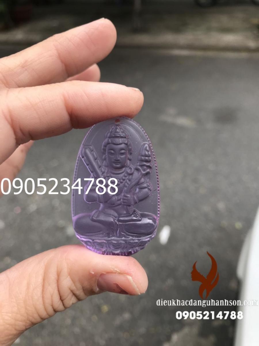 Phật bản mệnh Hư Không tạng cho tuổi sửu và Dần đá thạch anh tím (Mã sản phẩm: PBM47)