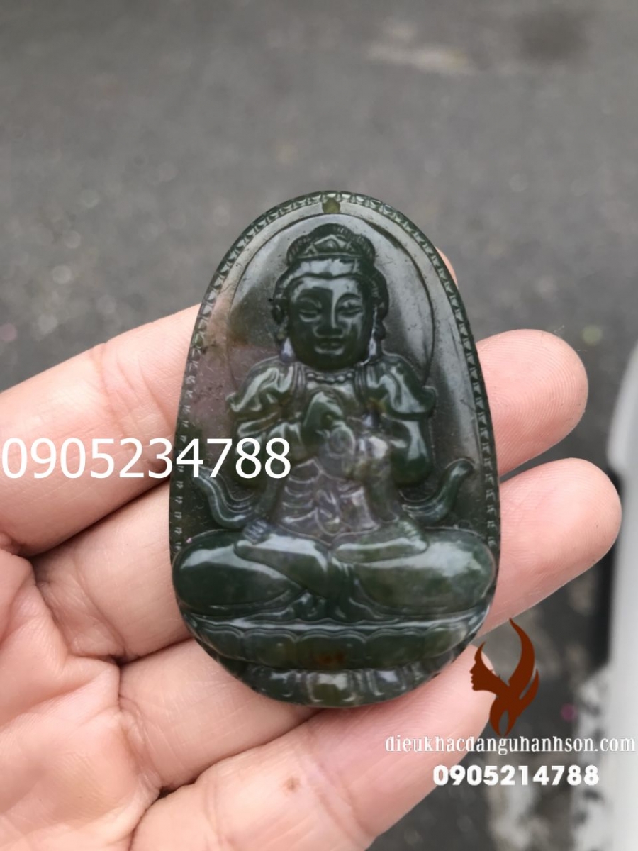 Phật bản mệnh Như lai đại nhật cho tuổi Mùi và Thân đá caxedon tự nhiên (Mã sản phẩm: PBM54)