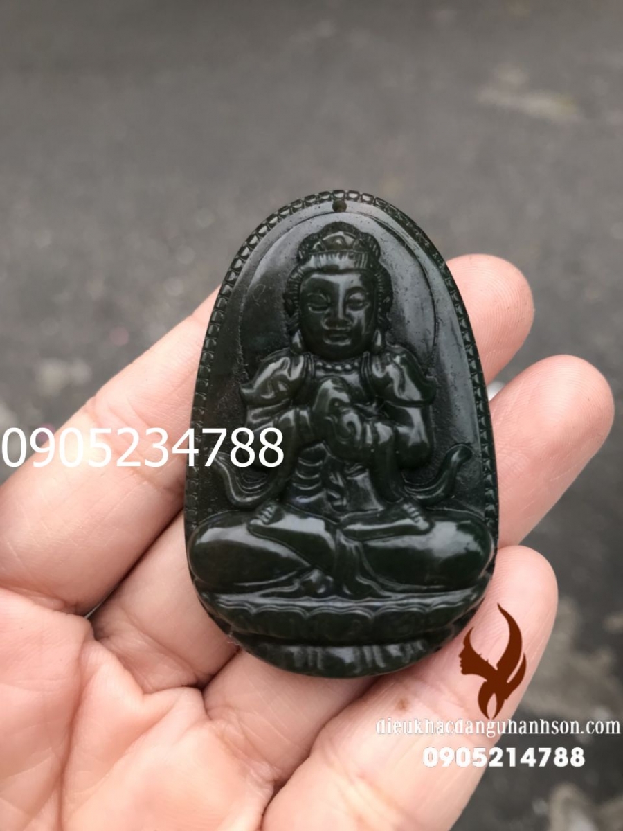 Phật Bản Mệnh Như Lai Đại Nhật Cho Tuổi Mùi Và Thân Đá Caxedon Tự Nhiên (Mã Sản Phẩm: PBM57)