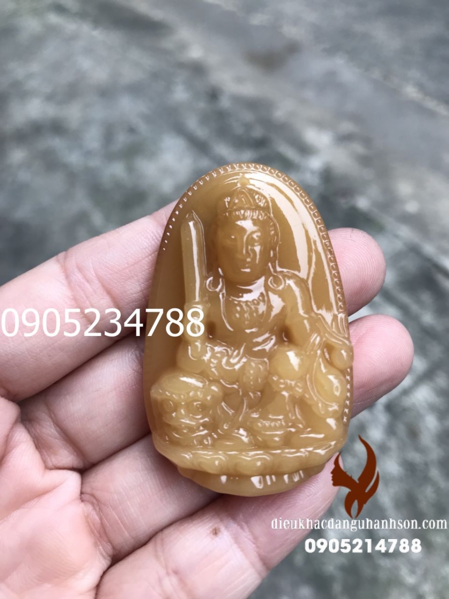 Phật Bản Mệnh Văn thù bồ tát cho tuổi Mão đá Ngọc Hoàng Long (Mã Sản Phẩm: PBM64)