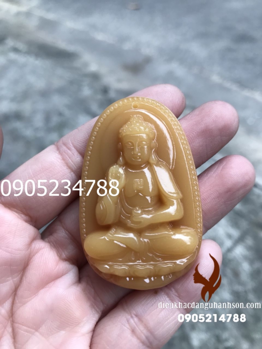 Phật Bản Mệnh Đá A di đà cho tuổi Tuất, Hợi Ngọc Hoàng Long Tự Nhiên (Mã Sản Phẩm: PBM61)