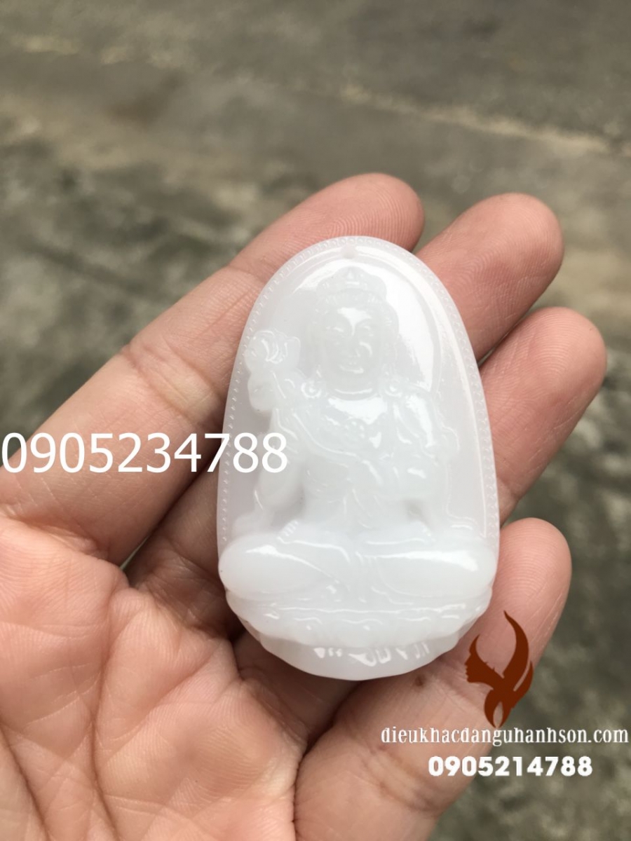 Phật bản mệnh Đại thế chí đá thạch anh trắng sữa  (Mã sản phẩm: PBM31)