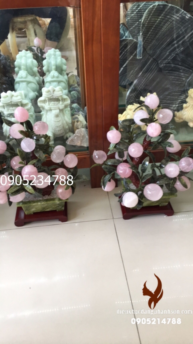 Cây đào Trường thọ đá thạch anh hồng thiên nhiên  TL12