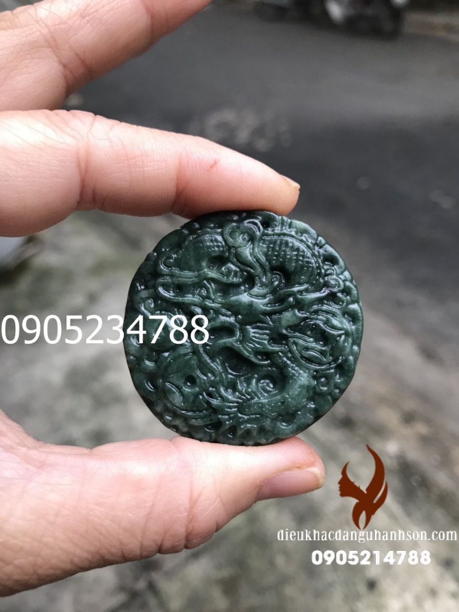 Mặt dây chuyền rồng ngọc ấn độ tự nhiên (Mã sản phẩm: RP65)