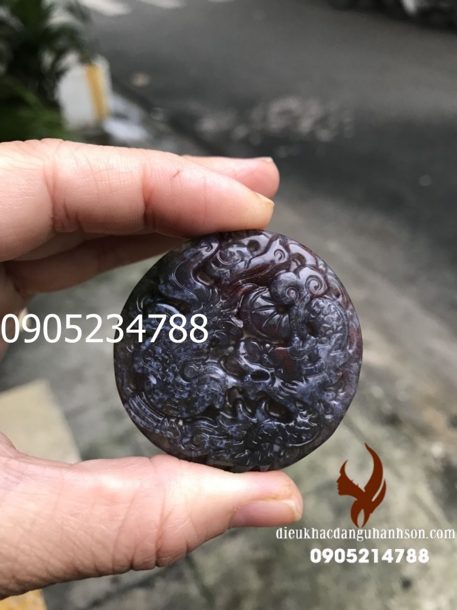 Mặt dây chuyền rồng ngọc caxedon tự nhiên (Mã sản phẩm: RP66)