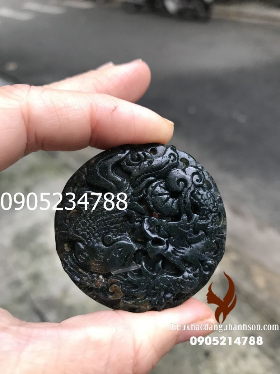 Mặt dây chuyền rồng ngọc caxedon tự nhiên (Mã sản phẩm: RP69)