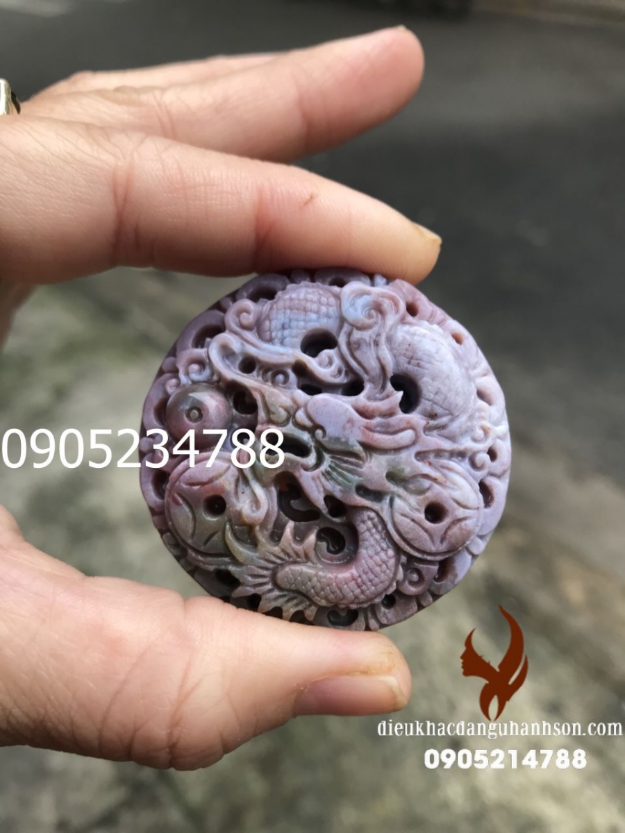 Mặt dây chuyền rồng ngọc caxedon tự nhiên (Mã sản phẩm: RP70)