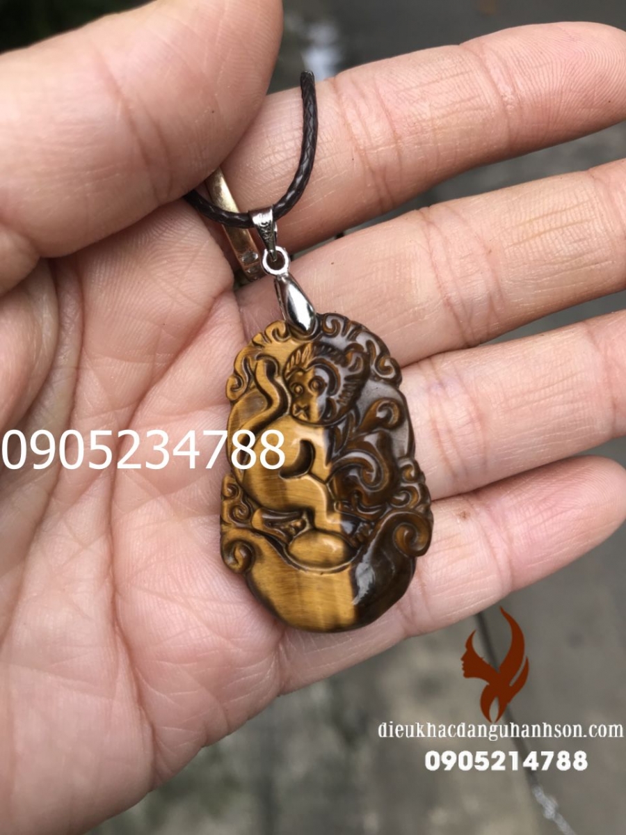 Con giáp Khỉ (Thân) Đá mắt hổ tự nhiên CG22