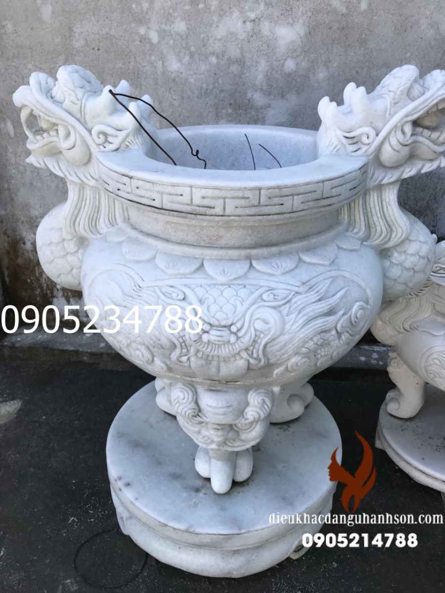 Lư hương đá trắng tự nhiên LH03