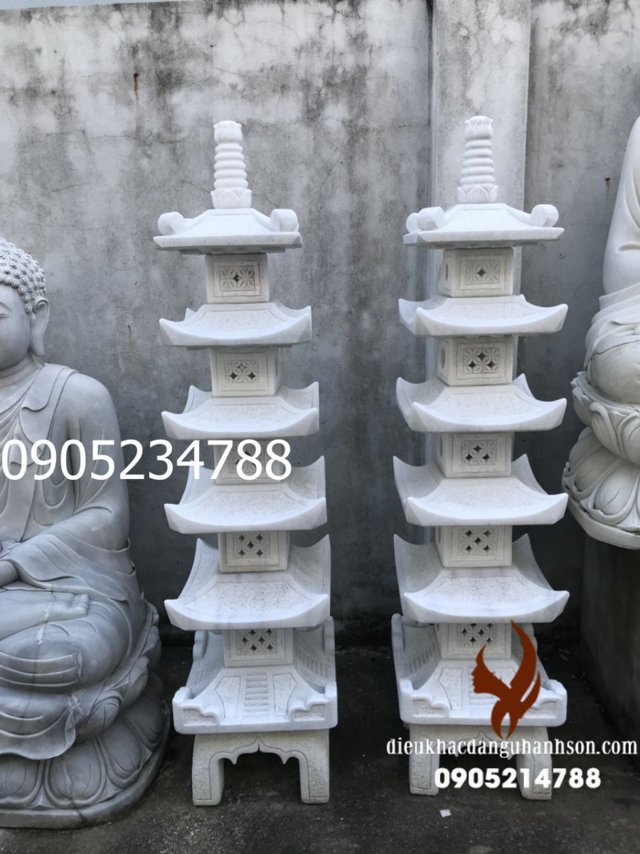 Tháp bi đá trắng tự nhiên TB16