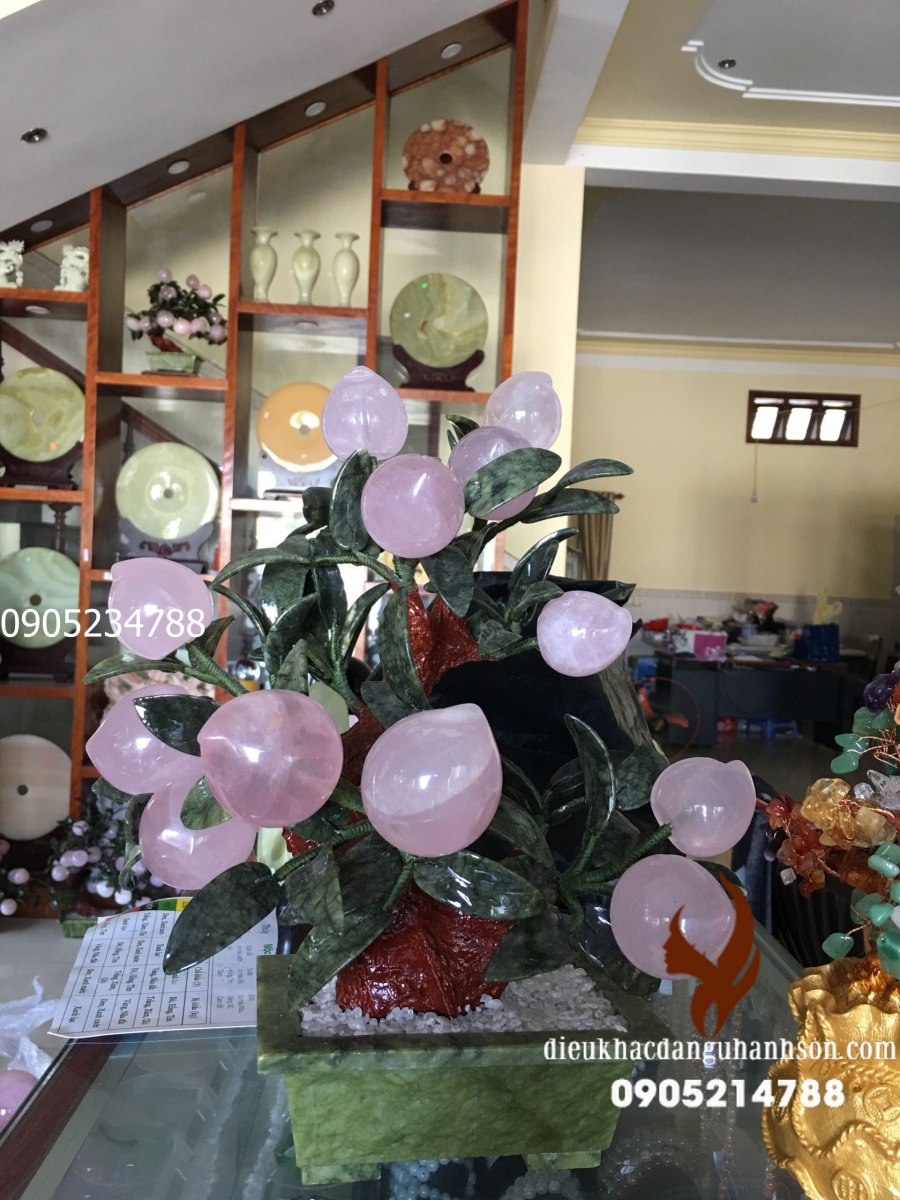 Cây đào Trường thọ đá thạch anh hồng thiên nhiên  TL16