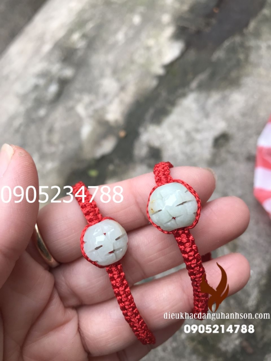 Vòng Tay Lu Thống Ngọc cẩm thạch chạm Thiên Nhiên (Mã Sản Phẩm: LT34)